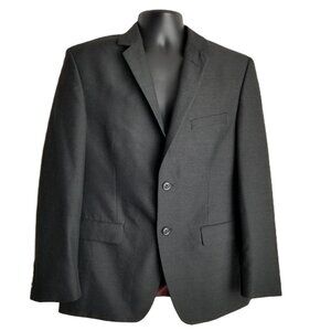 J Ferrar Slim Fit Blazer Small Charcoal Grey Check Two Button Preppy